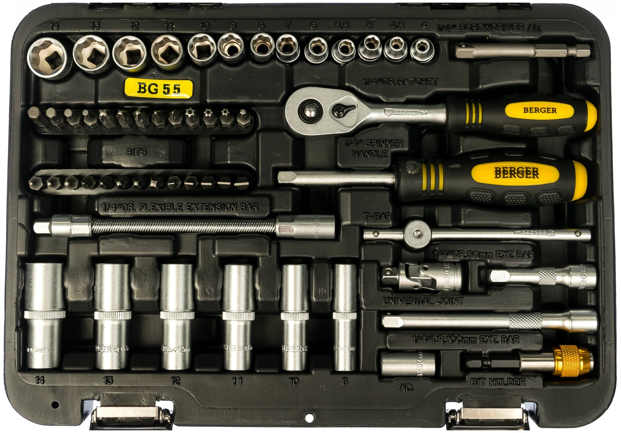 Универсальный набор инструментов 55 предметов BERGER BG055-14