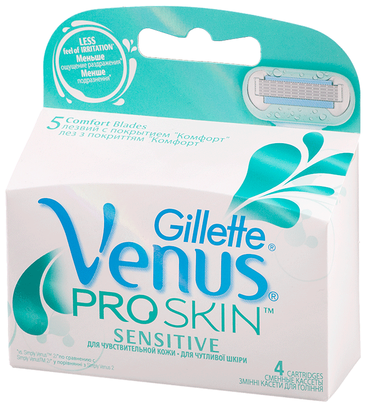 Venus Embrace Sensitive Сменные лезвия, 4 шт., с 4 сменными лезвиями в ...