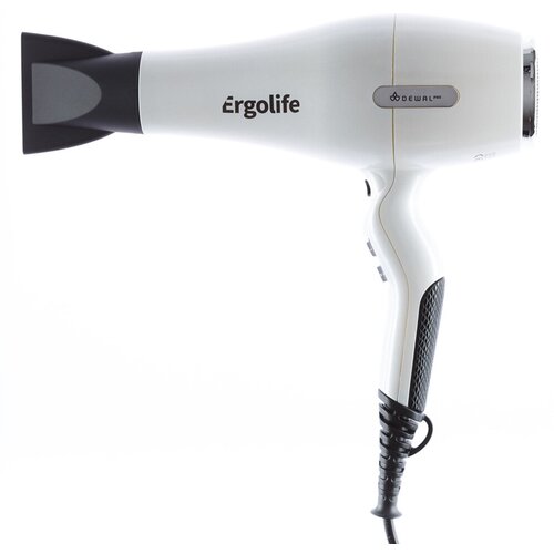 Фен DEWAL ErgoLife 2200 Вт 2 насадки ионизация белый 655700₽