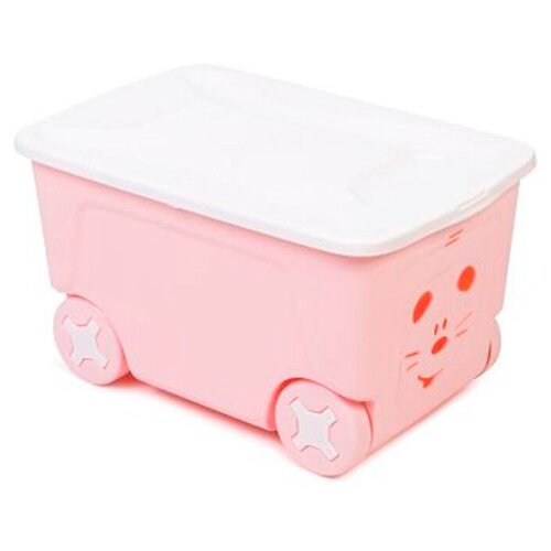Детский ящик для игрушек COOL на колесах 50 литров, цвет розовый детский ящик для хранения игрушек супер трак на колесах 61х40 5 см высота 33 см 57 литров