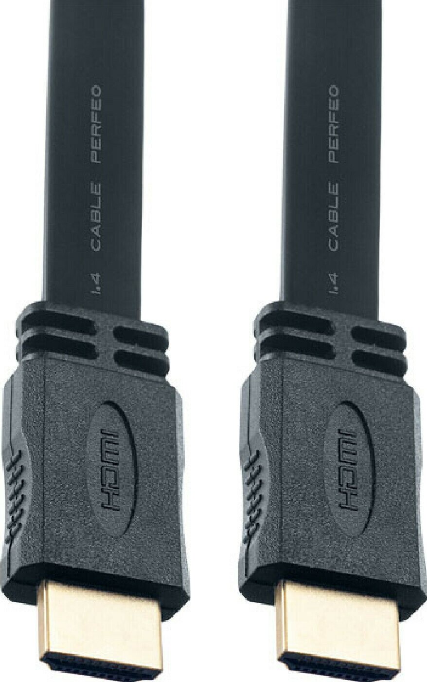 Кабель-переходник (адаптер) PERFEO Кабель HDMI A вилка - HDMI A вилка, плоский, 1.4, длина 1 метр. (H1301)
