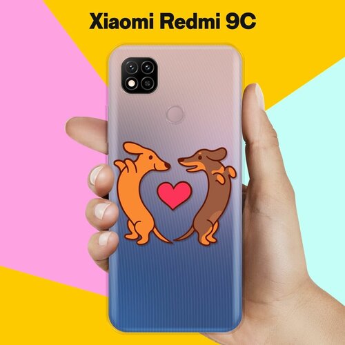 Силиконовый чехол Love Таксы на Xiaomi Redmi 9C матовый чехол с карманом love love love для xiaomi redmi 10c сяоми редми 10с с 3d эффектом розовый