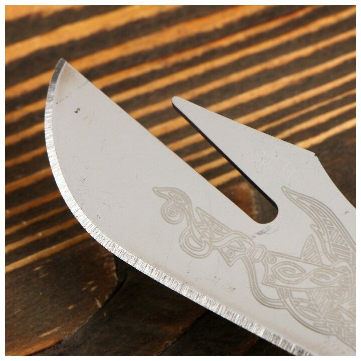 Нож-вилка для шашлыка узбекский с гравировкой - фотография № 4