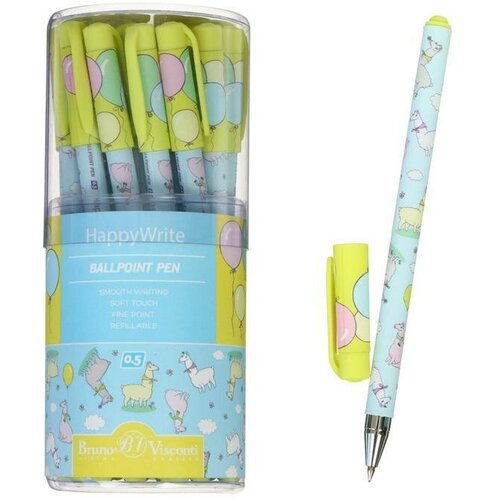 Ручка шариковая HappyWrite Ламы 05 мм синие чернила 650₽