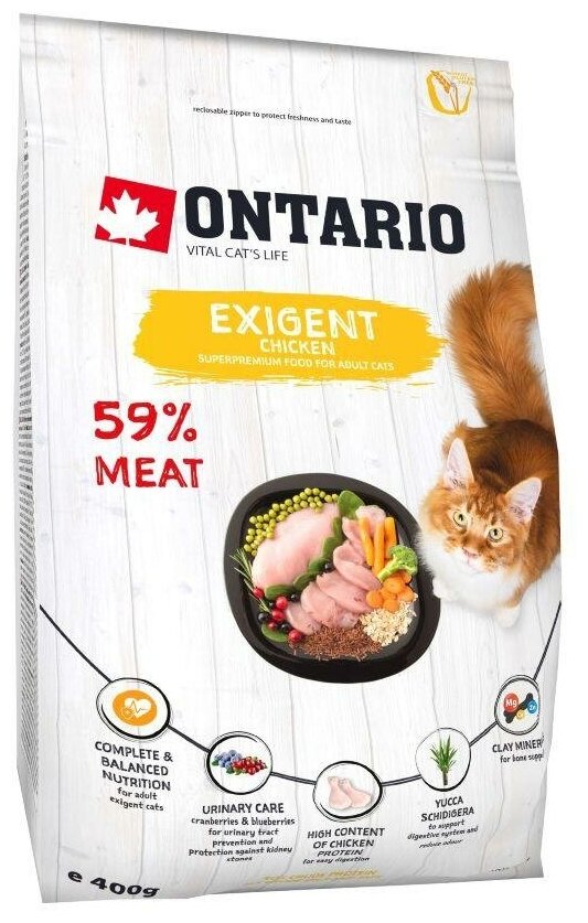 Ontario корм для особо требовательных кошек, с курицей (exigent) - фотография № 9