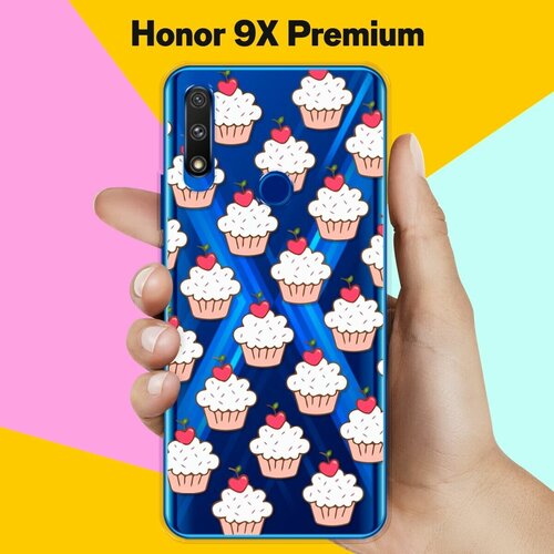 Силиконовый чехол Капкейки на Honor 9X Premium силиконовый чехол пончики на honor 9x premium