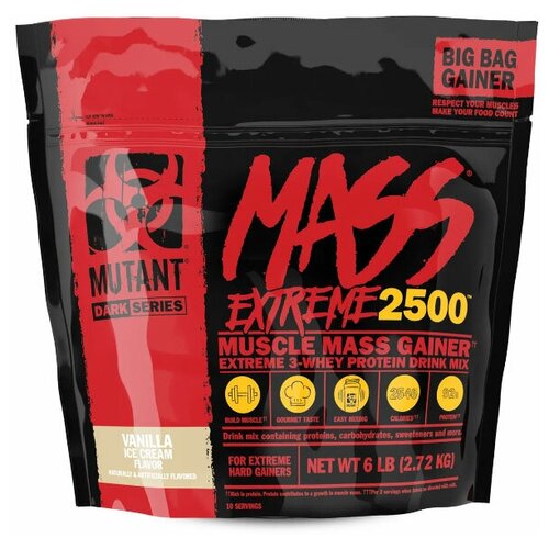 Mutant Mass Extreme 2500 (2720 гр) - Тройной Шоколад mutant mass 6 lb тройной шоколад