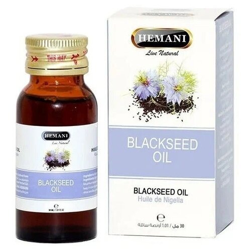 Купить Натуральное масло черного тмина Хемани (Hemani BLACKSEED OIL) холодного отжима, для иммунитета, 30 мл, бесцветный