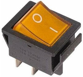 Выключатель клавишный 250В 16А (4с) ON-OFF желт. с подсветкой (RWB-502 SC-767 IRS-201-1) Rexant 36-2