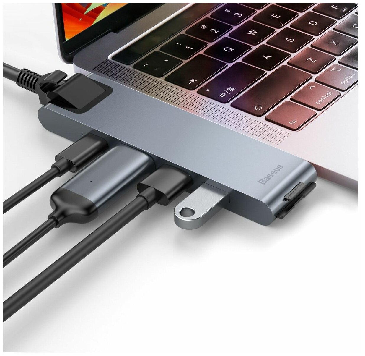 USB-концентратор Baseus (CAHUB-L0G) для MacBook Pro (Deep Grey) - фото №17