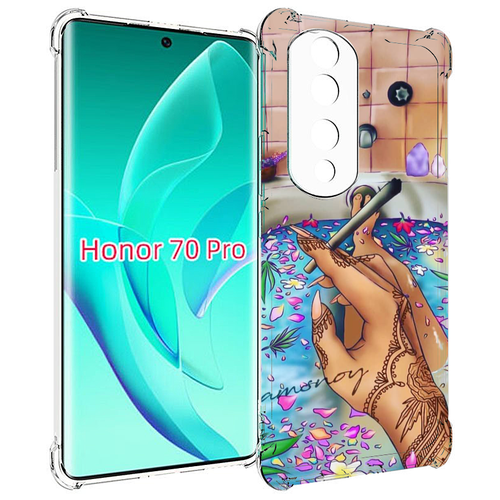 Чехол MyPads девушка в ванне женский для Honor 70 Pro / 70 Pro Plus задняя-панель-накладка-бампер чехол mypads девушка в нижнем белье женский для honor 70 pro 70 pro plus задняя панель накладка бампер