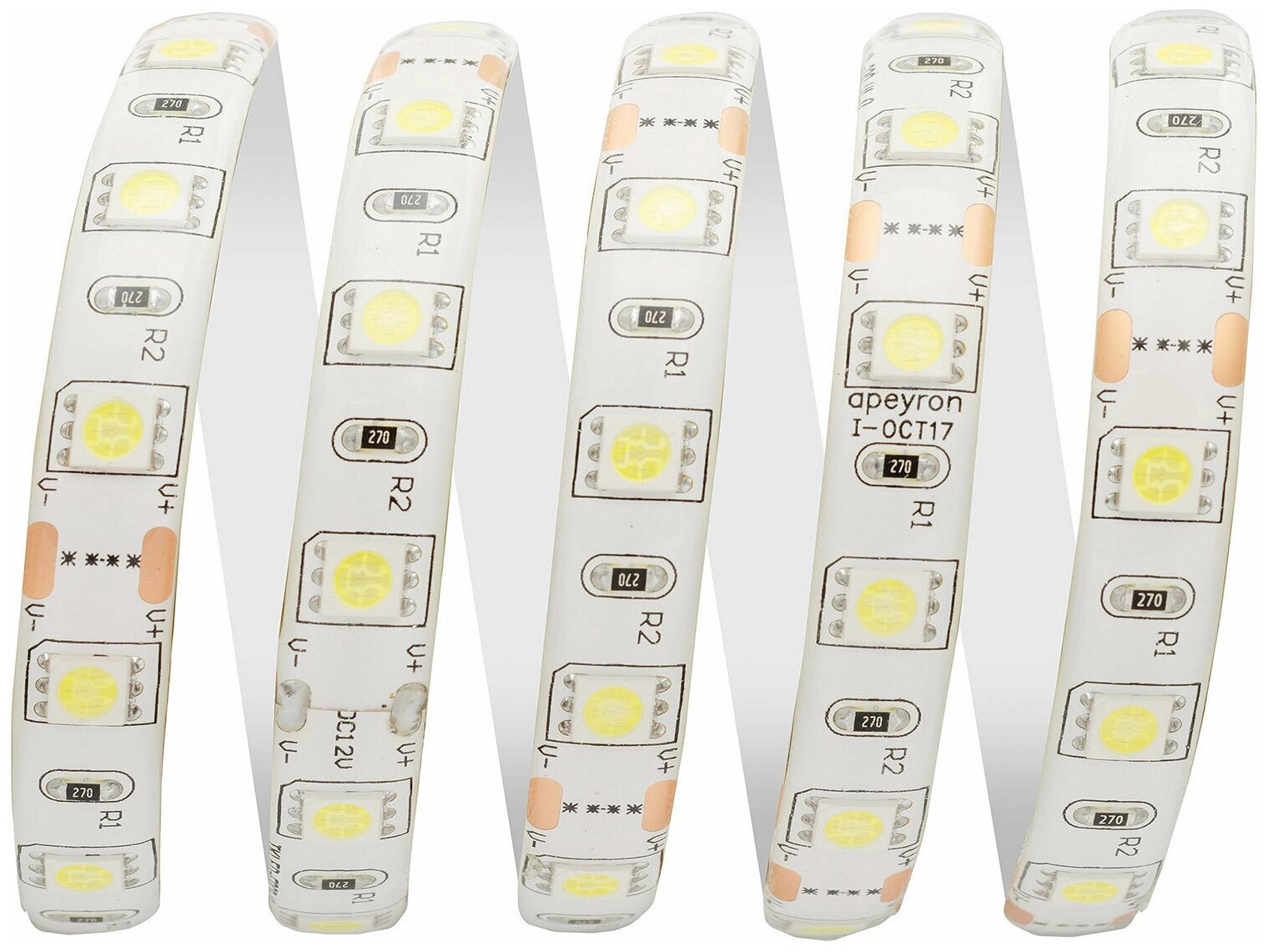 Светодиодная влагозащищенная лента Apeyron 14,4W/m 60LED/m 5050SMD холодный белый 5M 10BL - фотография № 10