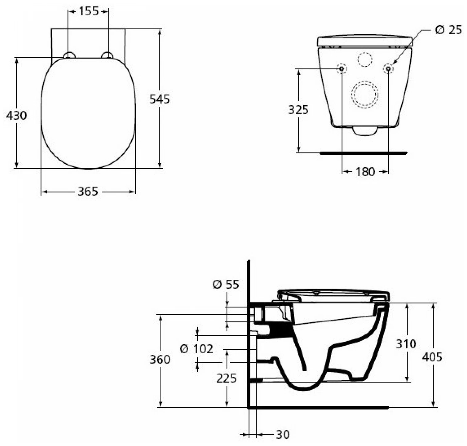 Чаша унитаза подвесная Ideal STANDARD Connect W941102 с горизонтальным выпуском белый - фотография № 6