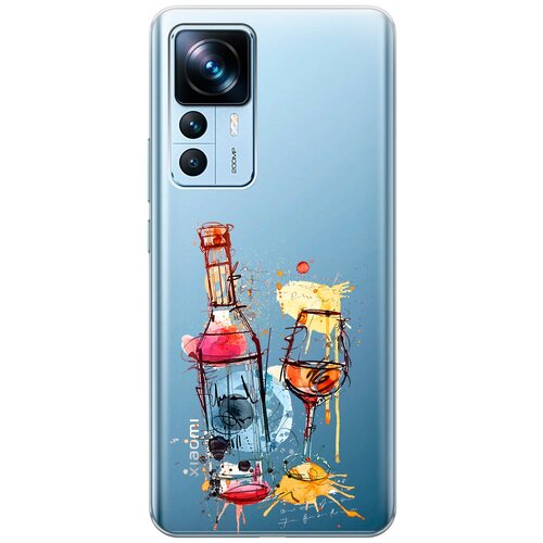 Силиконовый чехол на Xiaomi 12T, 12T Pro, Сяоми 12Т, 12Т Про с 3D принтом Aquarelle Wine прозрачный чехол книжка на xiaomi 12t 12t pro сяоми 12т 12т про с 3d принтом chick with knife золотой