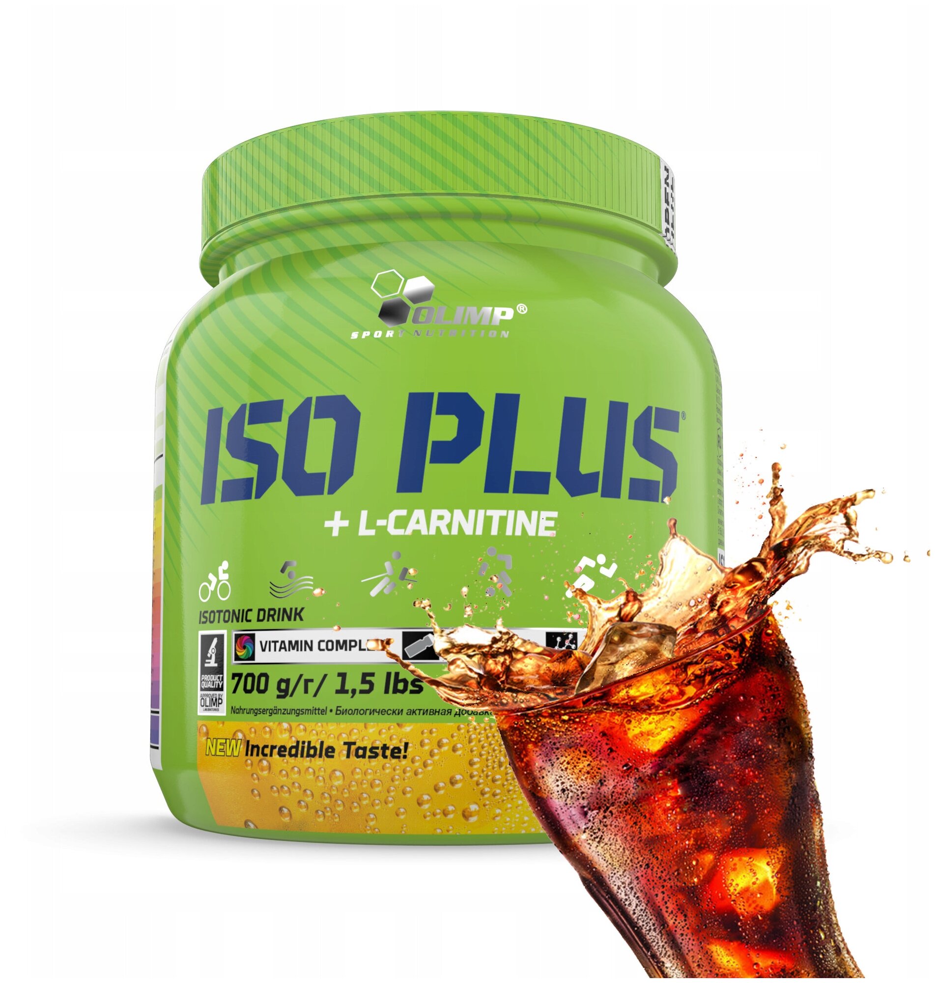 Спортивный изотоник порошок с Л-карнитином Olimp Sport Nutrition Iso Plus Powder (Кола) 700г