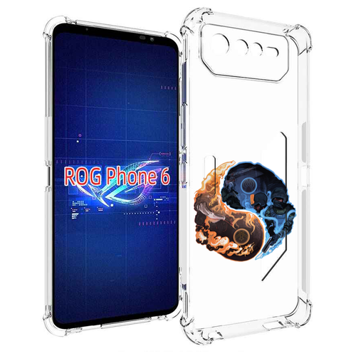Чехол MyPads кс-го-инь-янь для Asus ROG Phone 6 задняя-панель-накладка-бампер
