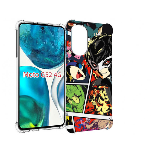 Чехол MyPads Persona 5 art для Motorola Moto G82 / Moto G52 задняя-панель-накладка-бампер