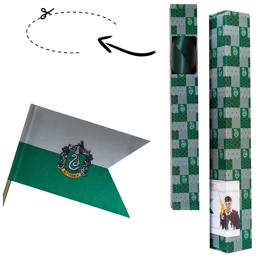 Sihir Dukkani Флаг Гарри Поттер Слизерин FLS27, зелeный - фотография № 3