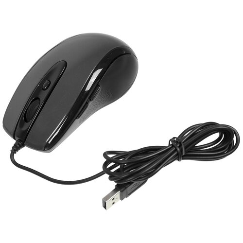 Мышь оптич. (USB) A4Tech N-708X (1600dpi, 6 кн.) (серый) мышь a4tech x 710mk usb black 6 кн 1кл кн 2000 dpi
