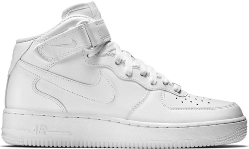 Кеды NIKE Air Force 1, летние, повседневные, натуральная кожа, высокие, размер 8,5us/41ru, белый