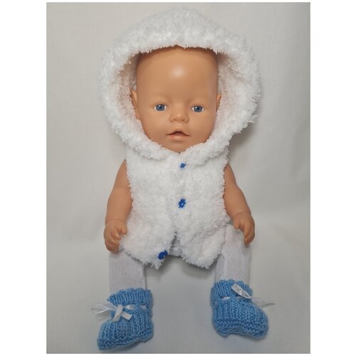 Комплект одежды для кукол «MiniFormy» «Снежное облачко с голубым» (3 изделия). Рост 42-43 см. (Бэби Бон, Куклы, Пупсы)