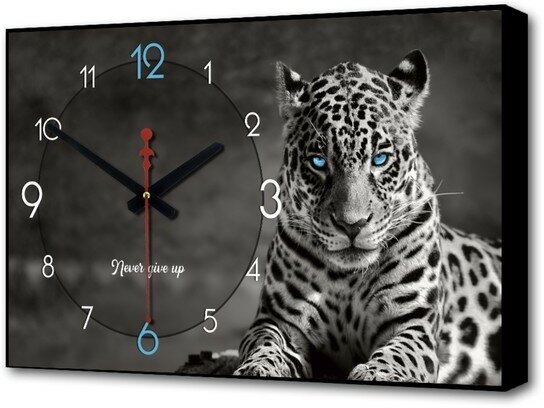 TIMEBOX Часы-картина настенные, интерьерные "Леопард", плавный ход, 57 х 35 х 4 см