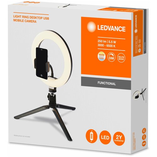 MOBILE CAMERA LIGHT RING DESKTOP USBклипса для мобтренога - свет-к для сэлфи LEDV 233200₽