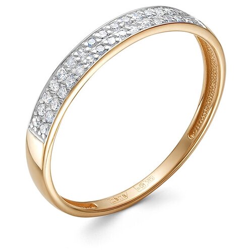 Кольцо Vesna jewelry, красное золото, 585 проба, родирование, бриллиант, размер 16, бесцветный