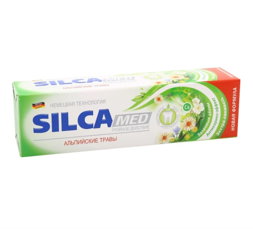 СилкаМед / SilcaMed - Зубная паста тройное действие Альпийские травы 130 г