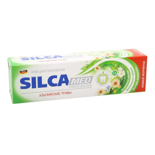 СилкаМед / SilcaMed - Зубная паста тройное действие Альпийские травы 130 г зубная паста silcamed целебные травы без пенала 130 г 1 упаковока в заказе