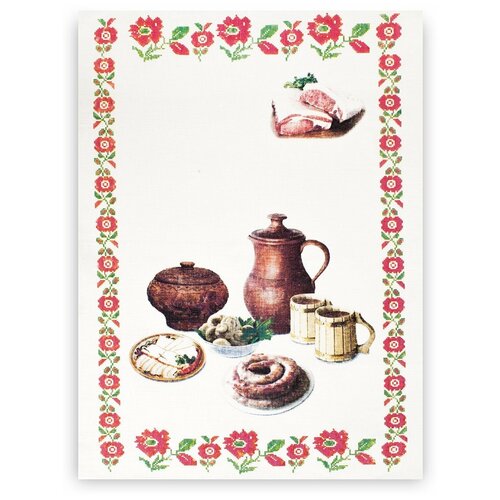 Полотенце льняное (50x70) 10с594 Закуски (молочный), Полотенце 50x70