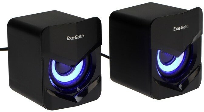 ExeGate Компьютерные колонки 2.0 ExeGate Accord 200, 2х3Вт, USB, подсветка, черные