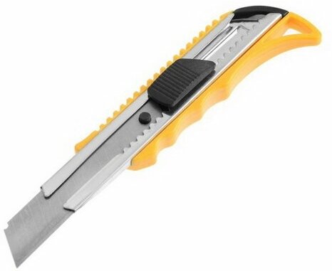 Нож универсальный металлическая направляющая, квадратный фиксатор, усиленный, 18 мм