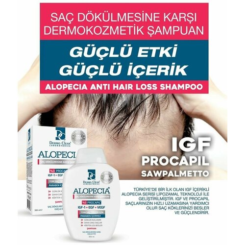 Шампунь Alopecia IGF, Procapil Anti Hair Loss Herbal против выпадения волос с добавлением Saw Palmetto, EGF, VEGF 300 мл