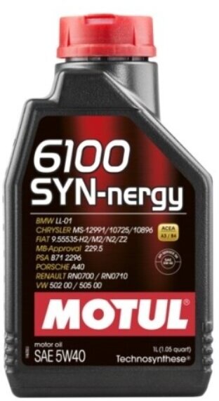 Моторное масло Motul 6100 Syn-nergy 5W-40 1 л (замена 107975) .