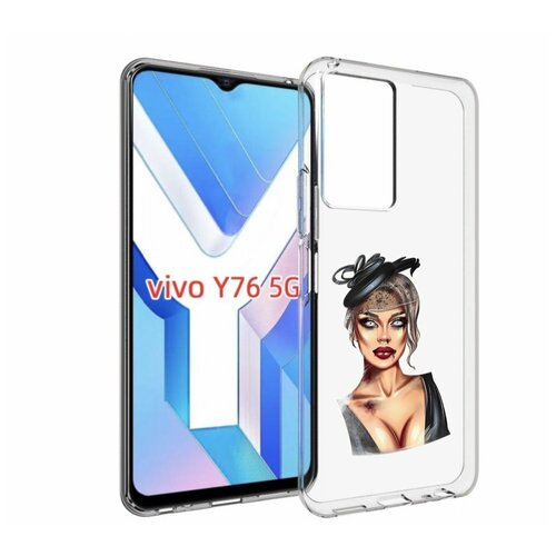 Чехол MyPads девушка-с-линзами для Vivo Y76 5G задняя-панель-накладка-бампер