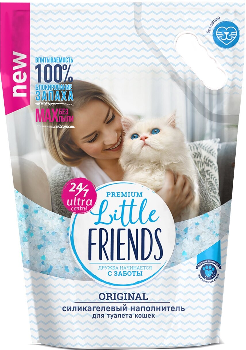 Наполнитель Little Friends Original для кошек, силикагелевый, 5 л, 2 кг