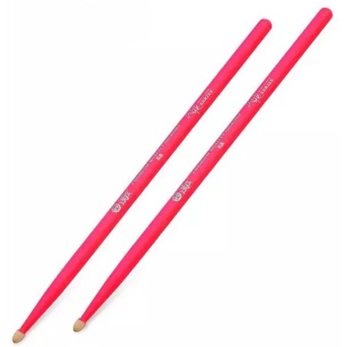 палочки для барабана hun drumsticks 10101003004 fluorescent series 5a 10101003002 Fluorescent Series 5A Барабанные палочки, розовые, орех гикори, HUN