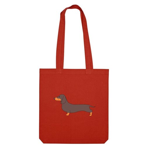 Сумка шоппер Us Basic, красный мужская футболка такса мультяшная собака коричневый 2xl синий
