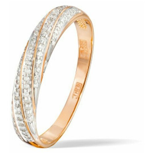 Кольцо АЙМИЛА, красное золото, 585 проба, бриллиант, размер 16.5, бесцветный кольцо с 85 бриллиантами из красного золота