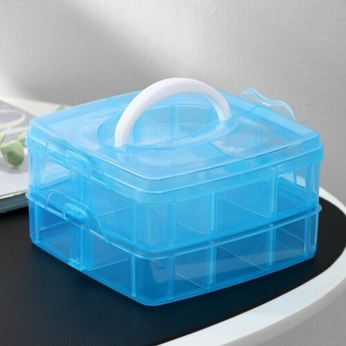 Бокс пластиковый для хранения 2 яруса 12 отделений 16159 см цвет микс 513₽