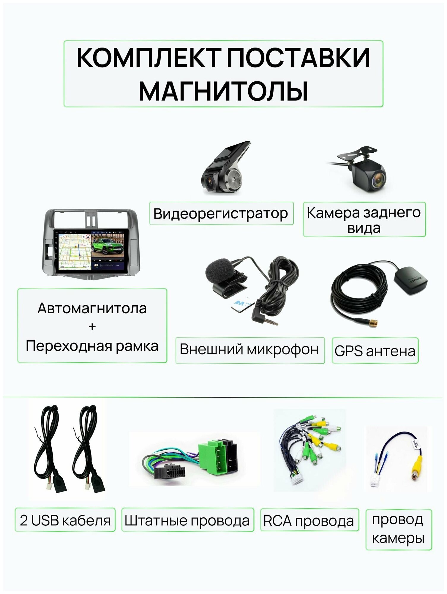 Магнитола для Toyota Land Cruiser Prado 150 2009-2013, 4 ядерный процессор 2/32Гб ANDROID 10, IPS экран, Wifi