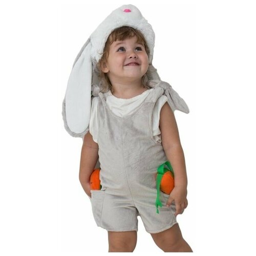 фото Детский карнавальный костюм "заюша", шапка, комбинезон, мягконабивная морковка, 1-2 года, рост 92 см страна карнавалия