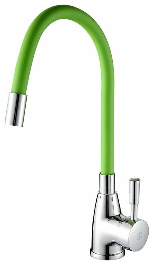 Смеситель для кухни Roegen RD014V с боковой ручкой и гибким изливом, на гайке, кран для кухни, для мойки, темно-зеленый