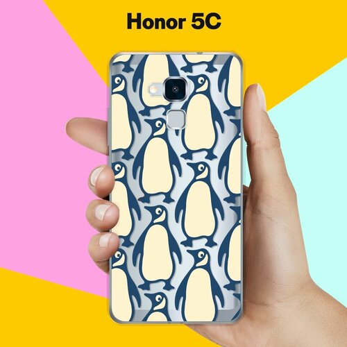 Силиконовый чехол на Honor 5C Узор из пингвинов / для Хонор 5Ц силиконовый чехол узор из пингвинов на honor 30