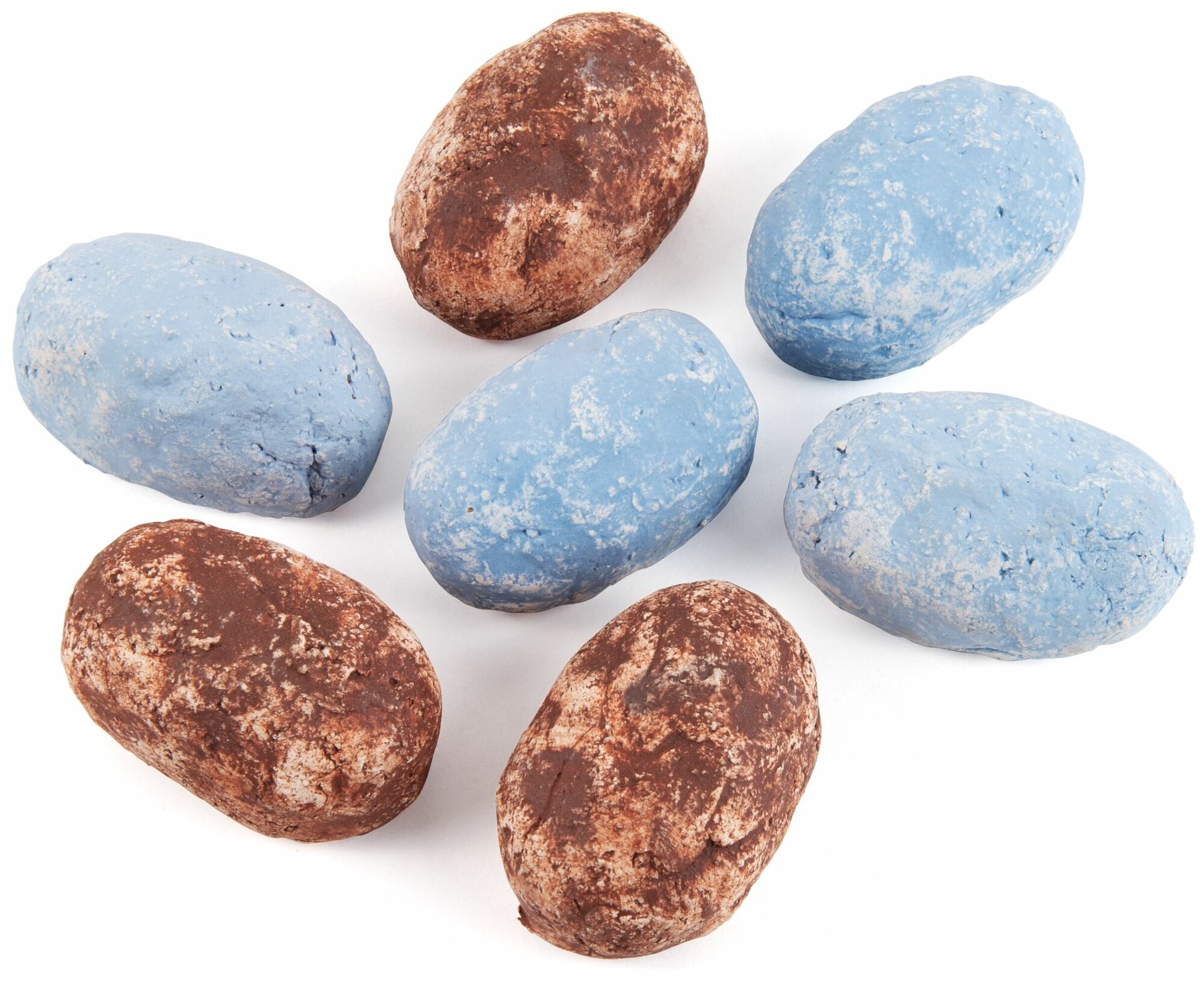 Набор из 7 смешанных синих и коричневых камней для биокаминов