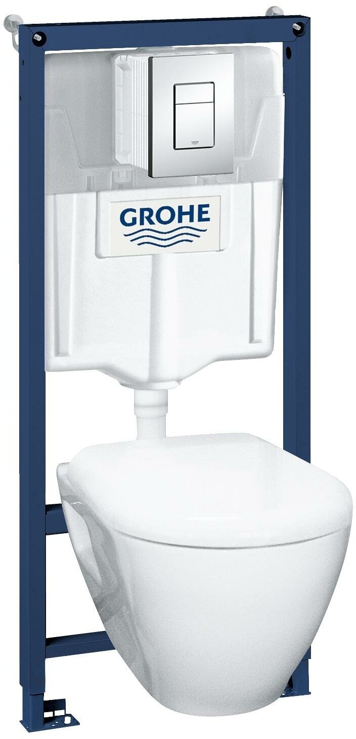 Инсталляция для унитаза 4 в 1 GROHE Solido Perfect с подвесным унитазом (39186000)