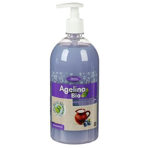 Жидкое мыло антибактериальное Agelina Bio 5 в 1 Черника с молоком, 1000 г