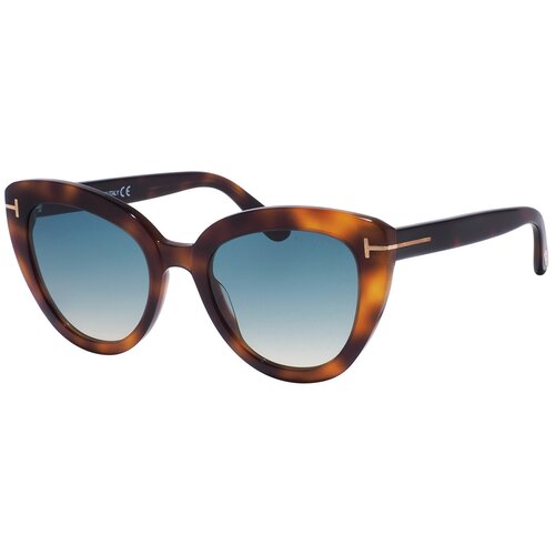 фото Солнцезащитные очки tom ford, кошачий глаз, оправа: пластик, с защитой от уф, градиентные, для женщин, коричневый