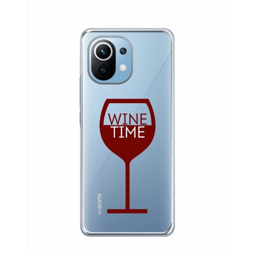 Силиконовый чехол Mcover для Xiaomi Mi 11 Lite с рисунком Время пить вино силиконовый чехол mcover для xiaomi poco m3 с рисунком время пить вино